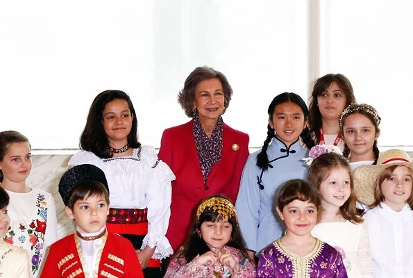 Queen Sofia of Spain attended the opening of the 23rd Diplomatic Charity Bazaar organized by AECID at the Municipal Conference Centre in Madrid
