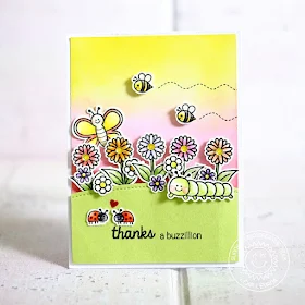 Sunny Studio Stamps: Backyard Bugs Thanks A Buzzilion Bumblebee, Butterfly, Ladybug & Caterpillar Card by Lexa Levana.