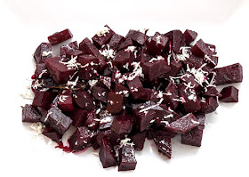 Baked beet on a plate 