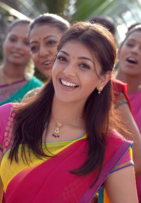 Kajal Agarwal Cute in Rose Half Saree Photos