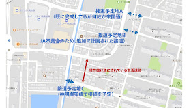 新松戸＆流山市木エリア 3点同時接道の図