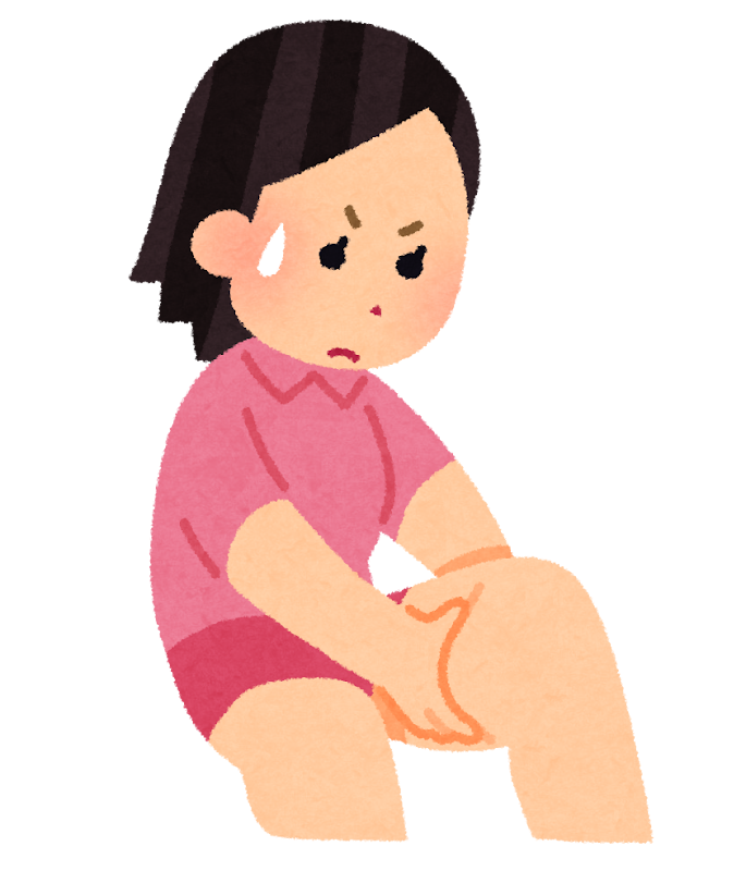 無料イラスト かわいいフリー素材集 太ももの贅肉を気にする女性のイラスト