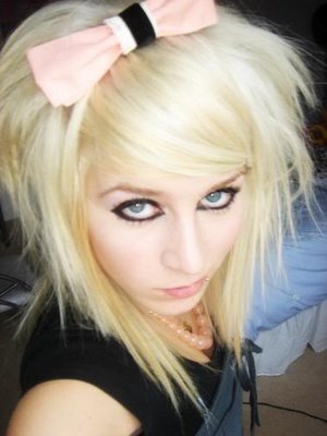 teased emo hair. Pink Emo Hairstyles for Girls