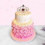 Flowery Princess Two Tier Cake