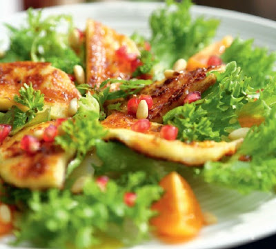Grilled Halloumi and Pomegranate Salad Recipe