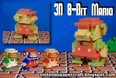 3D 8Bit Mario Papercraft ~ Paperkraft.net  Free Papercraft, Paper Model,  Papertoy