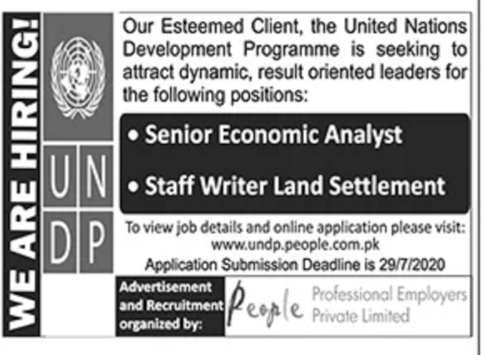 United Nation Development Programe(UNDP) Latest jobs 2020 - Latest Vacancies Announced 