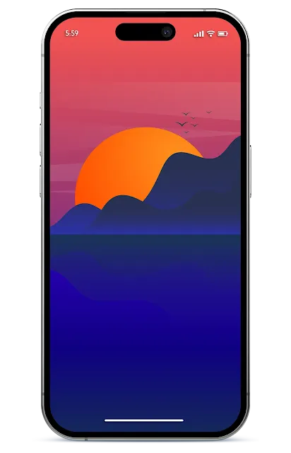4K Wallpaper iPhone - Minimal Sunset