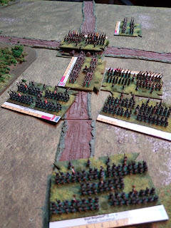 French infantry attack the British brigades