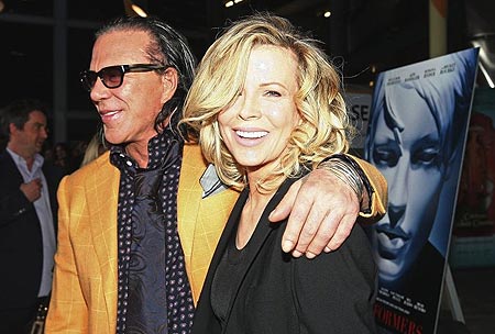 Mickey Rourke and Kim Basinger met up at the premiere of'The Informers'