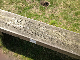 Mermaid bench poem at Mermaid's Pool, near Leek, Staffordshire