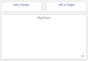 two side by side widgets section above post widget in Blogger