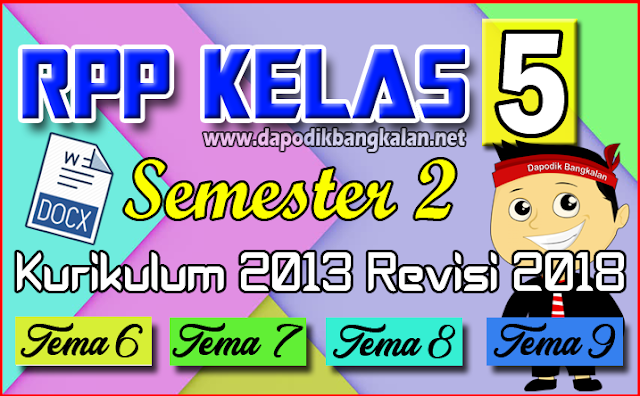 RPP Lengkap Kelas 5 SD/MI Semester 2 Kurikulum 2013/K13 Revisi 2018 Semua TEMA