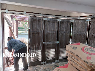 Pintu Garasi Besi pemasangan di Rumah Dinas Bang Mandiri Rempoa Tangerang