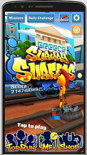 Subway surfers mod apk home screen