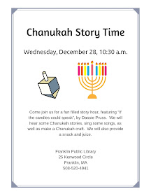 Franklin Library: Chanukah Story Time - Dec 28 - 10:30 AM