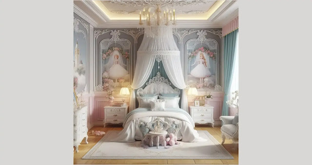 Perabotan dan Dekorasi yang Elegan untuk Desain Kamar Tidur Princess