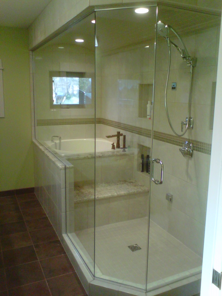 Soaking tub and shower combo