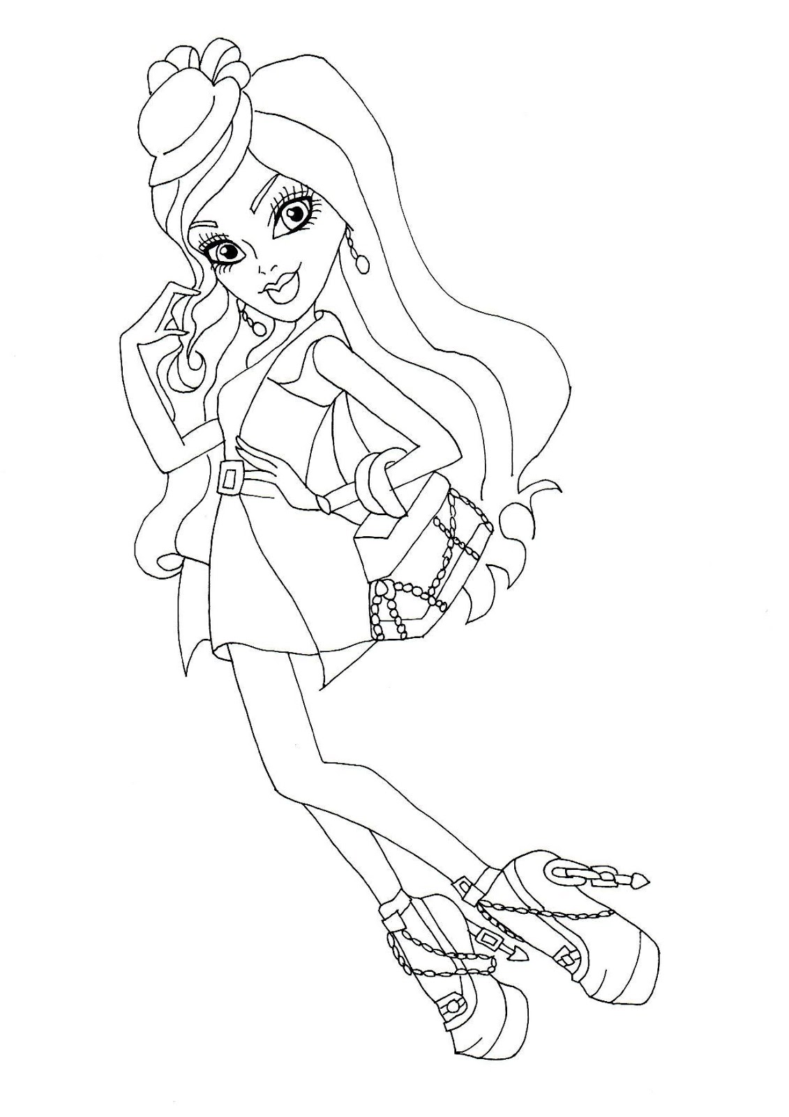Download Free Printable Monster High Coloring Pages: Spectra Ghouls Night Out Coloring Sheet