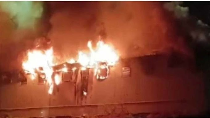 कोरबा रेलवे स्टेशन परिसर में लगी आग