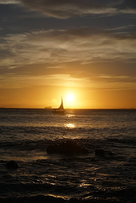 Couché de soleil sur la Baie