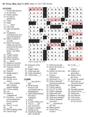 Times Crossword Puzzles on The New York Times Crossword In Gothic  09 17 12     Monday Meat