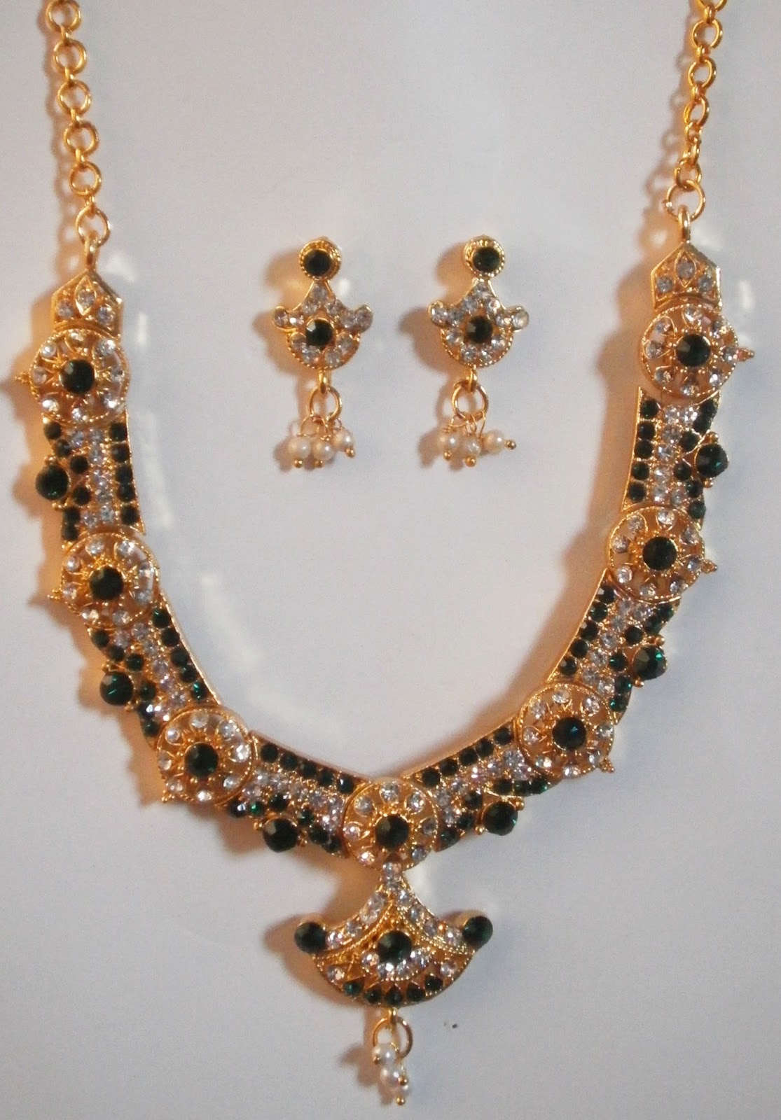 Gold Plated Bridal Kundan Necklace: Set 2