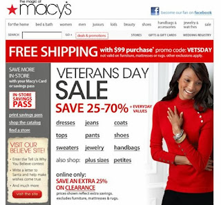 Macy's Veterans Day coupons 2013