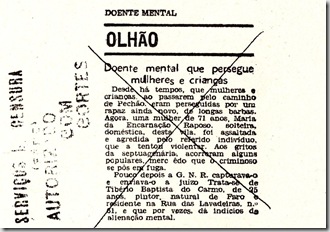 página censurada notícia sobre Olhão