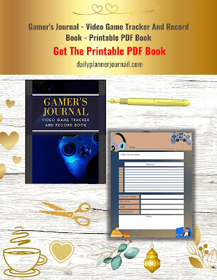 Gamer's Journal - Video Game Tracker And Record Book - Printable PDF Book