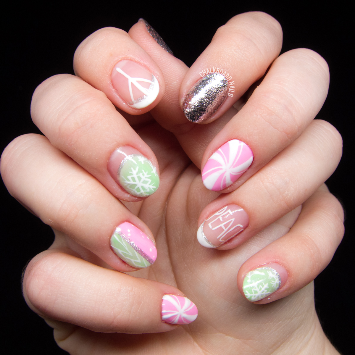 It's a Marshmallow World in the Winter! | Chalkboard Nails | Nail Art Blog