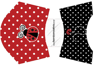 Ladybug Party Free Printable Fries Box. 