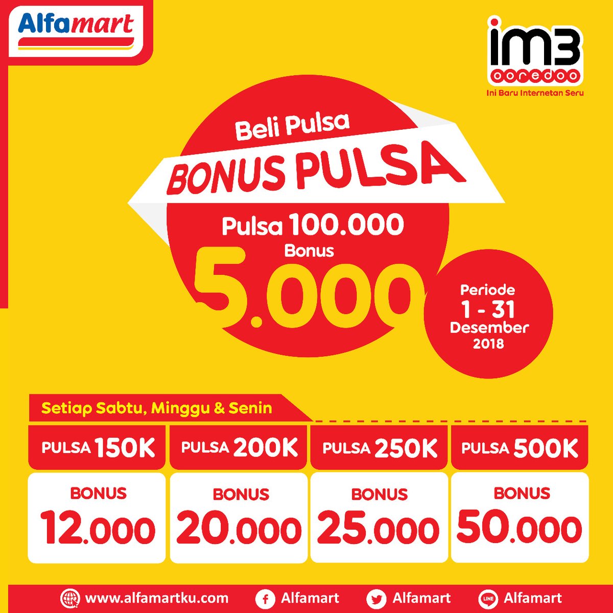 #Alfamat - Promo Bonus Pulsa s.d 50K Setiap Beli Pulsa Mulai 100K (s.d HARI INI)