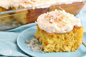 This super easy to make and delicious Citrus Coconut Sunshine Cake is bursting with bright lemon, sweet mandarin oranges, and toasted coconut- just like summer on a fork!