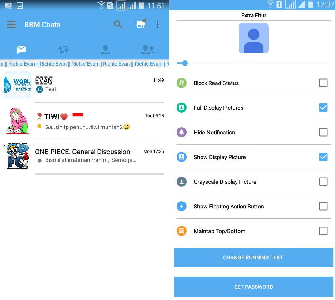 BBM Mod Twitter Versi 2.13.0.22 Apk Tema Baru BBM Android 