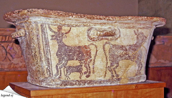 ミノア文明・グルーニア遺跡・ラルナックス陶棺 Minoan Larnax Sarcophagus, Gournia／©legend ej