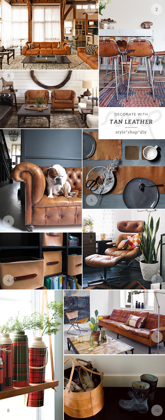 My Paradissi: 40 ways to decorate with tan leather