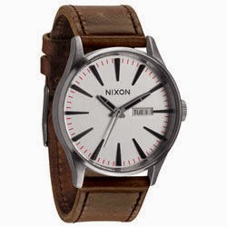  Nixon The Sentry Leather Watch 