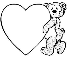 Valentine Teddy Coloring Pages