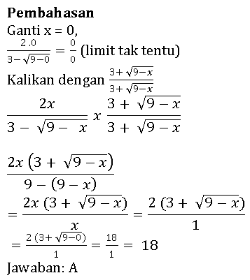 Contoh Soal Limit Tak Hingga Dan Pembahasannya - BANK SOAL ...