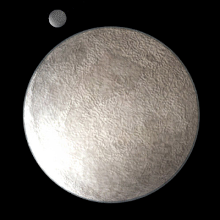 Imagen del planeta enano Eris y su satélite Disnomia