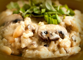 Risotto con setas frescas