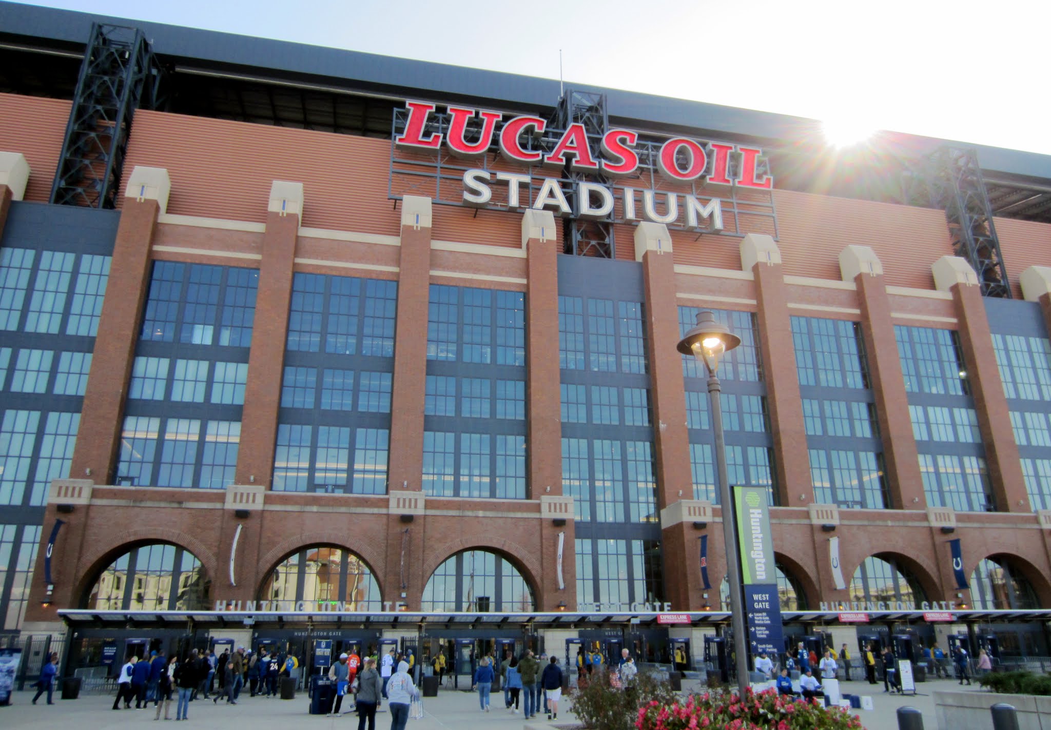 Outside Lucas Oil Stadium before the Colts vs. Broncos game