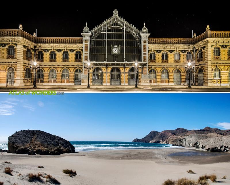 Ferrocarril y playa de Almería