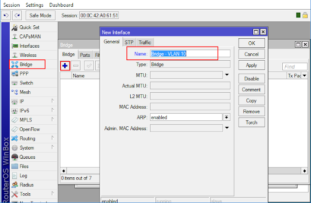 Bridge untuk Trunk VLAN Cisco ke Mikrotik