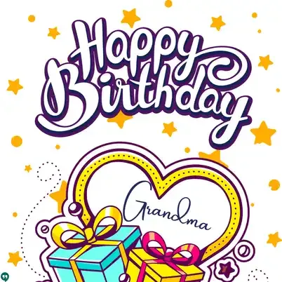 best happy birthday grandma with heart stars gift images