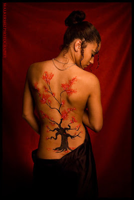 Cherry Blossom Tattoo Design Female Back Body