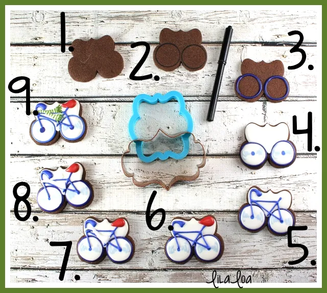 cookie decorating tutorial -- bike cookies