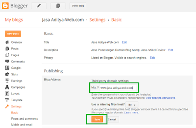 Tutorial Cara Membuat Subdomain di Blogger