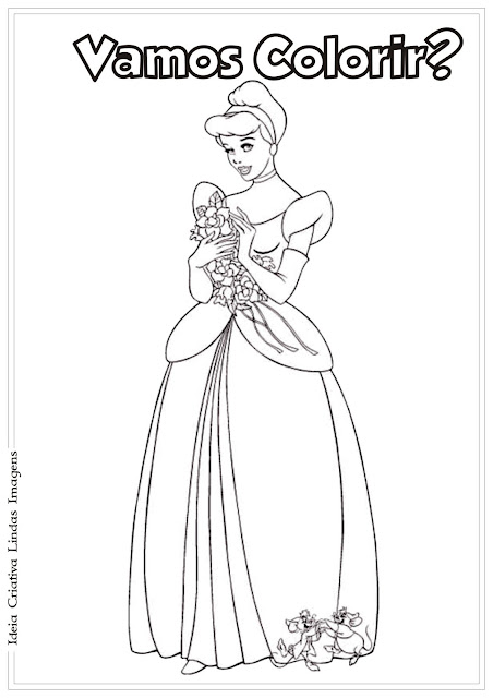 Princesa da Disney Cinderela para colorir